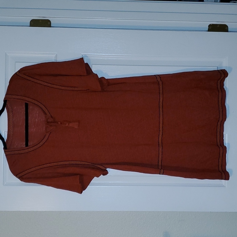 GARNET Hill Organic Linen Tunic Top Dress Womens M